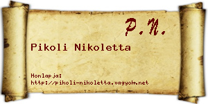 Pikoli Nikoletta névjegykártya